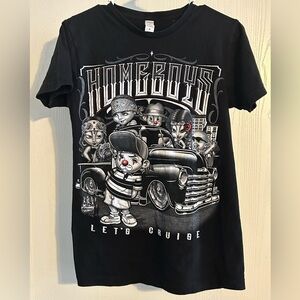 Black Graphic Homeboys T-Shirt | Size Small
